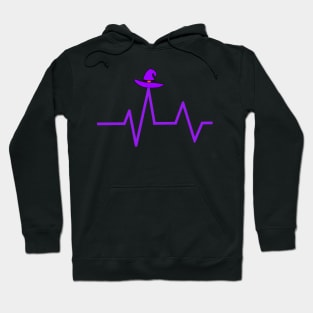 Halloween Witch Hat Judenhat Heartbeat Hoodie